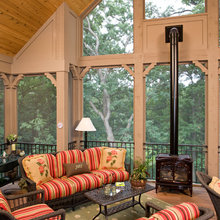 Screened porch wood stove