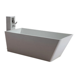 ADM Bathroom Design - ADM Rectangular Freestanding Bathtub, Glossy White, 66.9" - Bathtubs