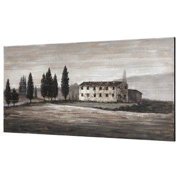 Tuscan Cypress 60x36 Hand Painted on Wood Oil Painting