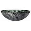 Silver Dots Tempered Glass Vessel Sink for Bathroom, 16.5 Inch, Round