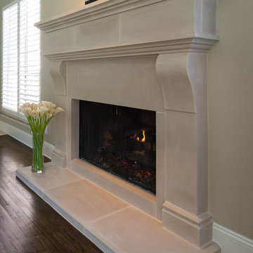 Modified Cambridge Cast Stone Fireplace Installation