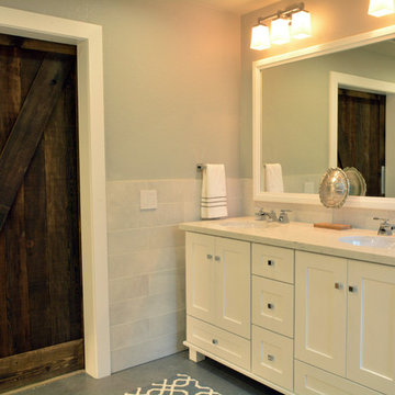 Country Infused Contemporary Master Bath