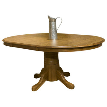 Intercon Furniture Classic Oak Laminated Pedestal Dining Table in Chestnut
