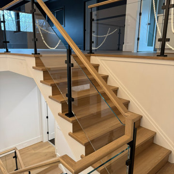 Project #132 | White Oak Staircase with Glass Balustrade