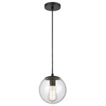 Innovations Lighting - Innovations Toll/ 1 Light 8" Mini Pendant, Matte Black/Seeded - *Part of the Tolland Collection