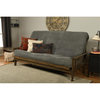 Bowery Hill Queen-size Wood Futon-Marmont Thunder Gray Mattress