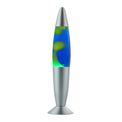 Lava Lamp Magma Light with Yellow Wax & Blue Liquid 36cm - Novelty Lighting
