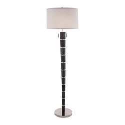 Nova - Nova Konico Ash Gray Tapered Steel Band Floor Lamp - Floor Lamps