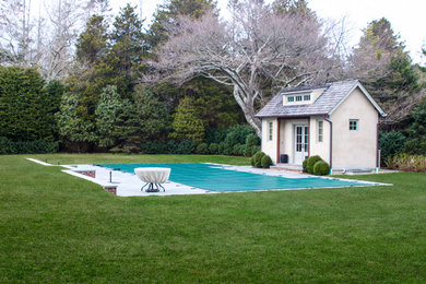 Inspiration for a contemporary pool remodel in New York