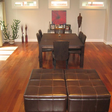 Brazilian cherry with travertine inlay