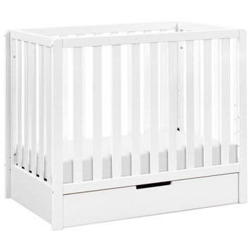 Carter's Colby 4-in-1 Convertible Mini Crib with Trundle in White
