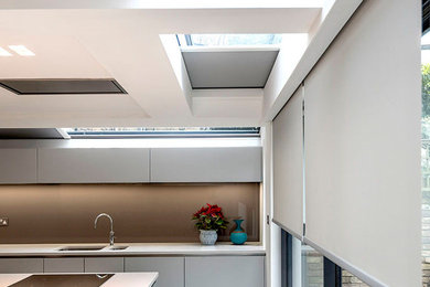 Concealed blinds in sliding doors and skylight windows