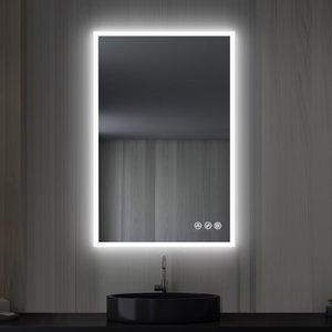 Fogless, Dimmable, Color Temperature Adjustable LED Mirror, 24x36
