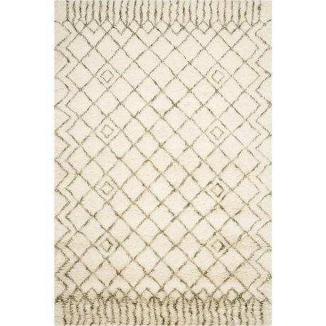 Safavieh Casablanca Wool & Cotton CSB894A 5'x8' Ivory/Green Rug