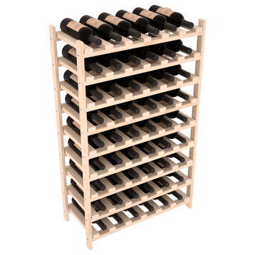 54-Bottle Stackable Wine Rack, Ponderosa Pine, Unstained