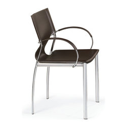 Vera Chrome Plated Frame Dining Armchair | Wenge (Set of 2) - Armchairs And Accent Chairs