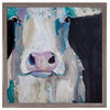 "Cow Close Up" Mini Framed Canvas by Cathy Walters