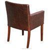 Tufted Leather Armchair, Distress Brown