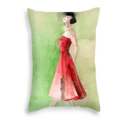 Green and Red Vintage Style Fashion Throw Pillows - Decorative Pillows