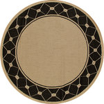 Art Carpet - Plymouth Tied Beige 6'7" Round Indoor/Outdoor Area Rug - Hints to nautical decor. A nice open space in which to decorate around. Design works well with all decor.