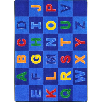 Patchwork Letters 5'4" X 7'8" Area Rug, Color Multi