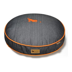 Signature Urban Denim Medieval Blue/Dark Chocolate Round Pet Bed - Dog Beds