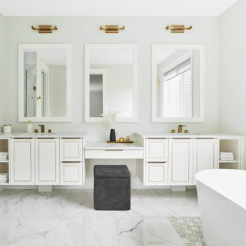 White & Gold Master Ensuite Vanity