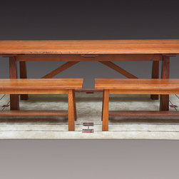 Hastings Trestle table with benches &mdash; sold separately - Dining Sets