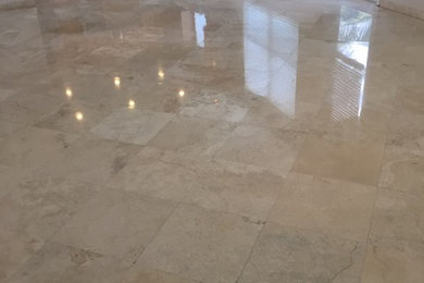 Travertine floor restored to elegance