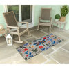 Frontporch Floral Dragonfly Indoor/Outdoor Area Rug Multi 2'x5'