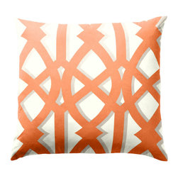 Orange Trellis Outdoor Pillow - Outdoor Cushions And Pillows