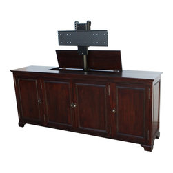 Custom Mahogany Plasma Cabinet with a Motorized Lift - Buffets And Sideboards