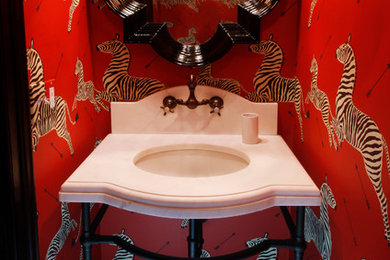 Powder room - traditional powder room idea in New York