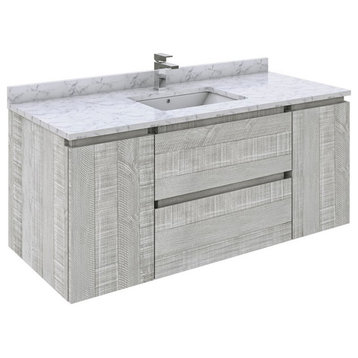 Fresca Stella 48" Wall Hung Single Bathroom Cabinet w/ Top & Sink in Ash Gray
