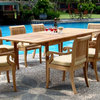 9-Piece Teak Dining Set, 94" Extension Rectangle Table, 8 Giva Arm Chairs