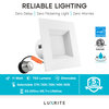 Luxrite 12 Pack 4" Square Recessed LED Light 5 Color Option Dimmable Baffle Trim