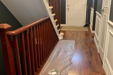 Example of a small mountain style entryway design in Toronto