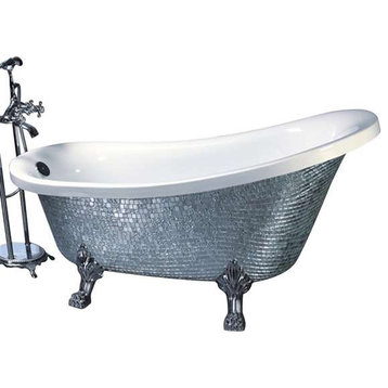 Fontana Lima Classic Silver Freestanding Clawfoot Bathtub