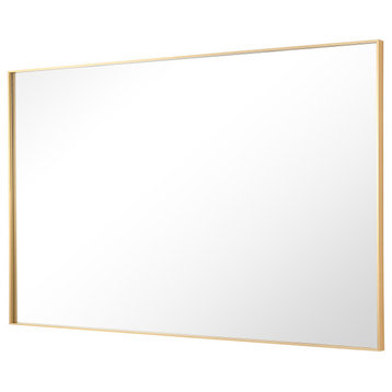 Rectangle Framed Bathroom Vanity Mirror Accent Wall Mirror, Gold, 30"x48