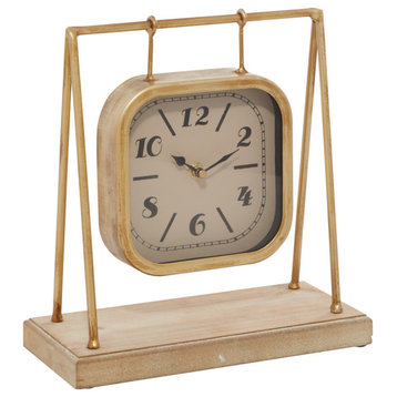 Farmhouse Gold Wood Clock 73325
