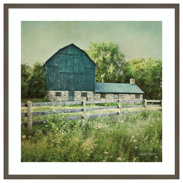Blissful Country III, Barn by Elizabeth Urquhart Framed Wall Art 33 x 33