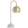 Stephen Metal and Marble LED Table Lamp, Brass Gold and White, 23.5"