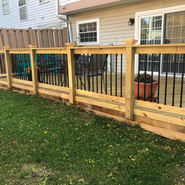 Pressure Treated Pine Deck with Bench in Streamwood, IL