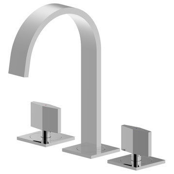 Luxier WSP05-T 2-Handle Widespread Bathroom Faucet with Drain, Chrome