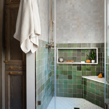 Refined French Country Bathroom and Laundry Room