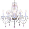 Crystal Chandelier With Pink Crystal Hearts