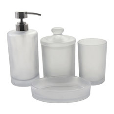 Smoked Glass Bath Accessory Set of Cloud Collection