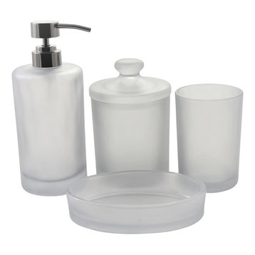Smoked Glass Bath Accessory Set of Cloud Collection
