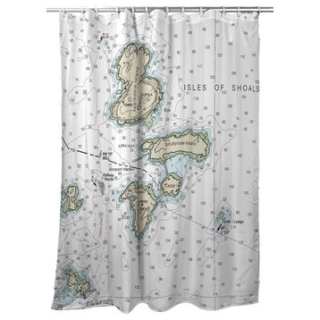 Betsy Drake Isle of Shoals, NH Nautical Map Shower Curtain