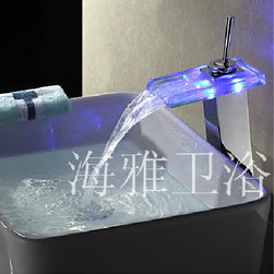 Single Handle Color Changing LED Waterfall Bat---H31083 - Bathroom Faucets And Showerheads